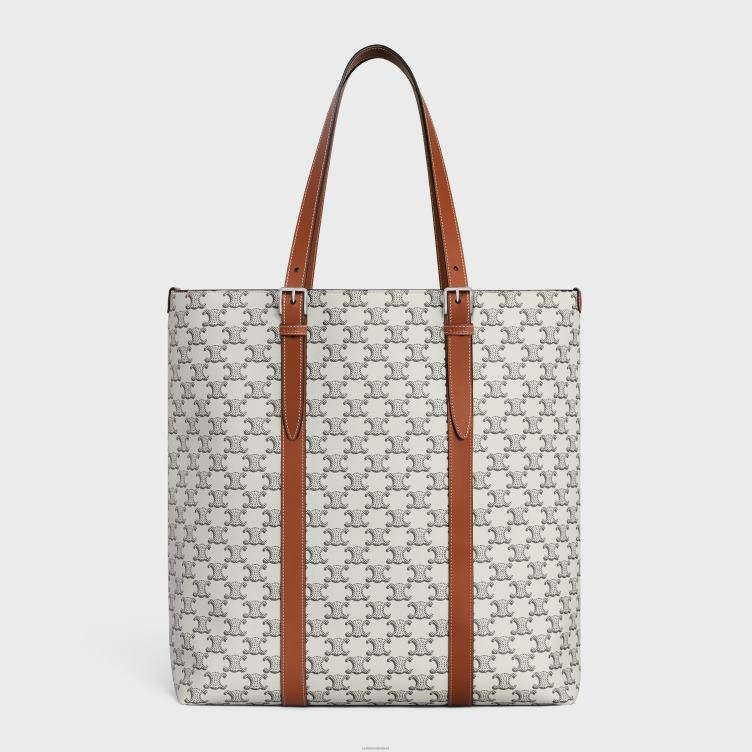 CELINE bruin/ecru caba's met gesp van triomphe canvas en kalfsleer 4TLH82100