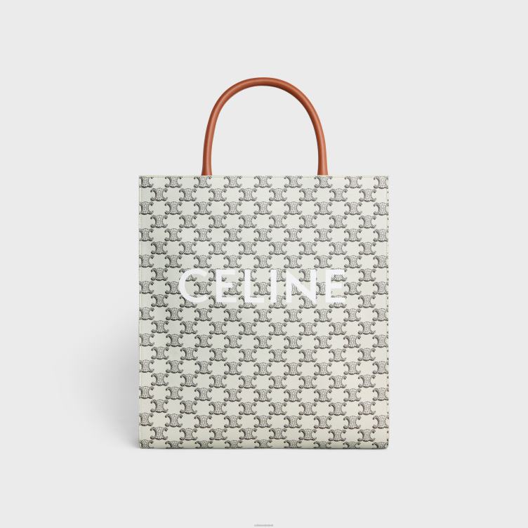 CELINE bruin/ecru medium verticale caba's van triomphe canvas met print 4TLH82099