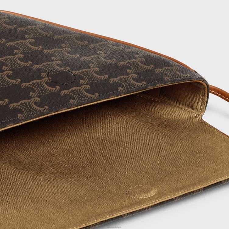 CELINE bruinen Driehoekige tas van triomphe canvas met print 4TLH82095