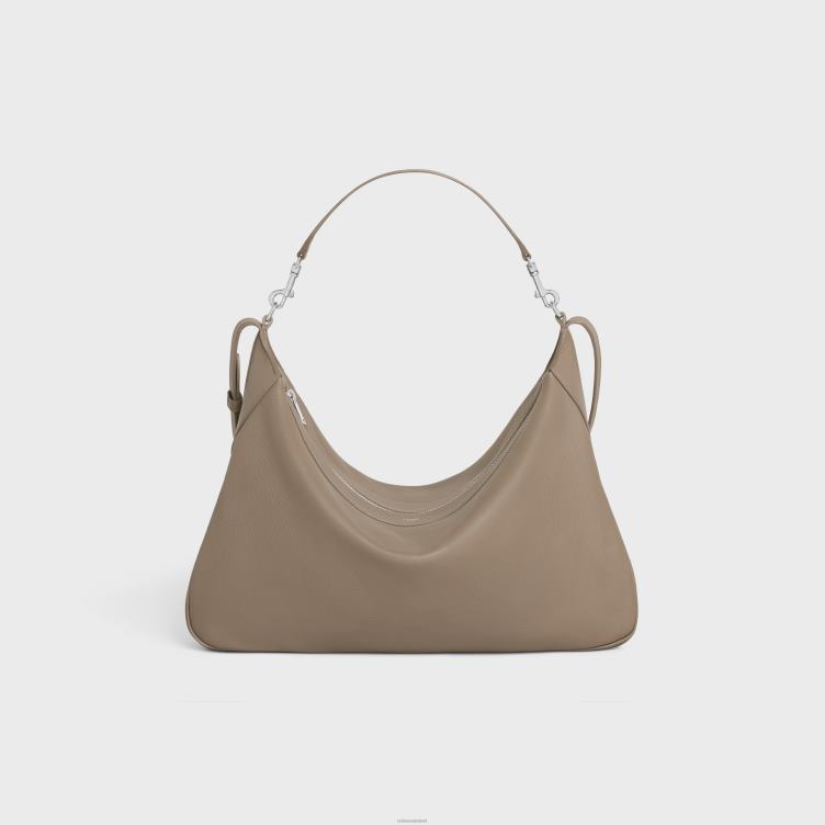 CELINE rokerige taupe grote riemromy van soepel kalfsleer 4TLH82104