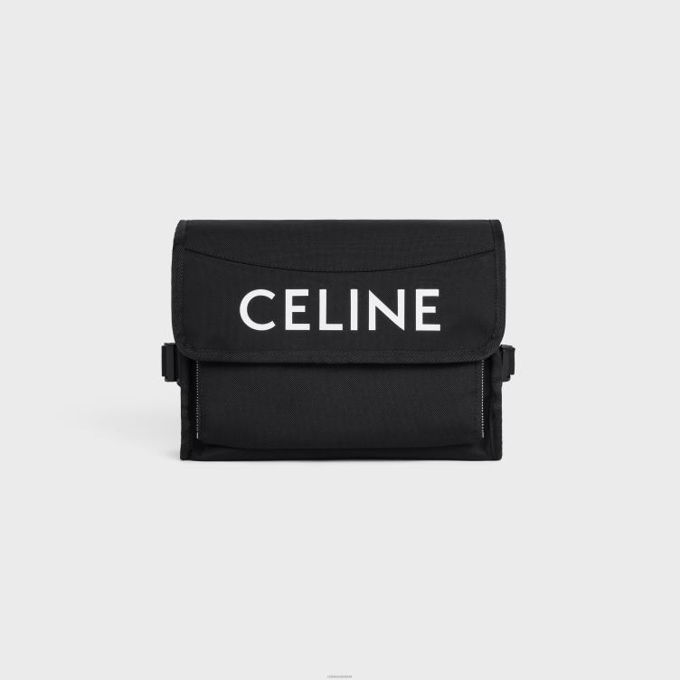 CELINE zwart kleine messenger trekking van nylon met print 4TLH82102