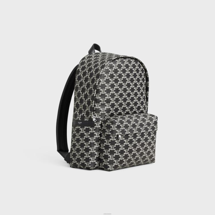 CELINE zwart wit Middelgrote rugzak van triomphe canvas tweekleurig en kalfsleer 4TLH82087