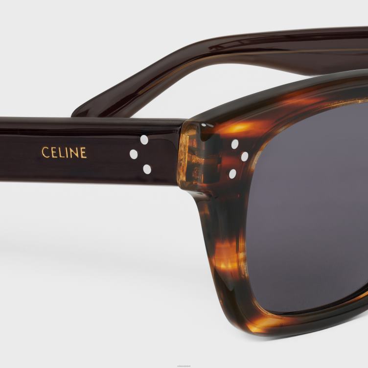 CELINE gestreepte havana Zwart frame 41 zonnebril van acetaat 4TLH82222