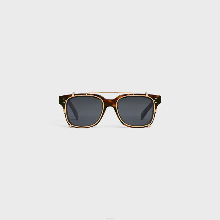 CELINE rode havana 51 zonnebril met zwart frame van acetaat met metaal 4TLH82214