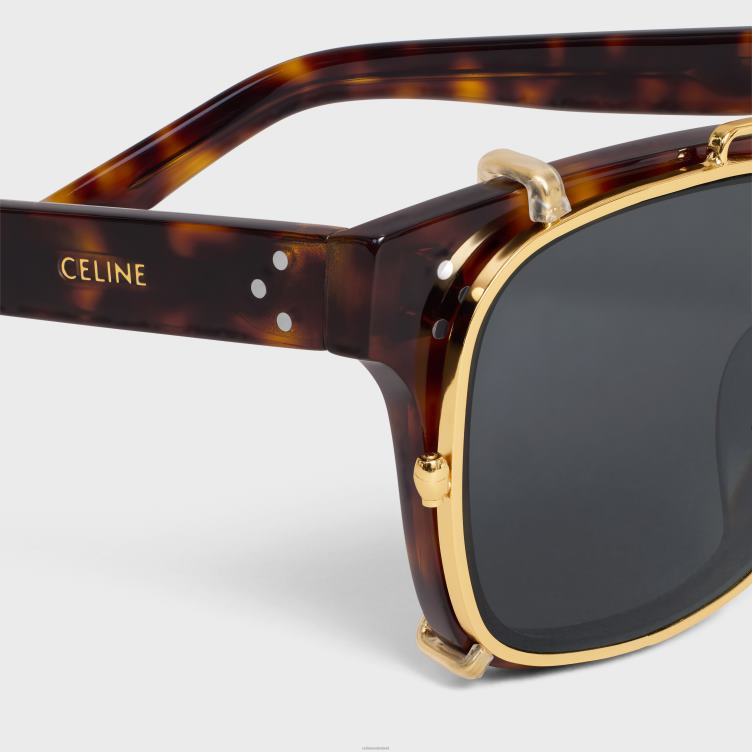 CELINE rode havana 51 zonnebril met zwart frame van acetaat met metaal 4TLH82214