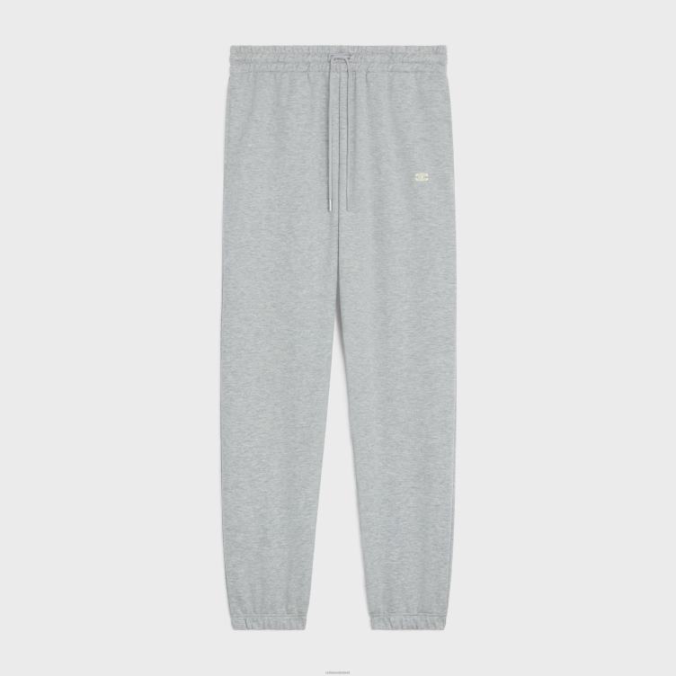 CELINE grijs/gebroken wit triomphe trainingsbroek van katoen en kasjmier 4TLH82019