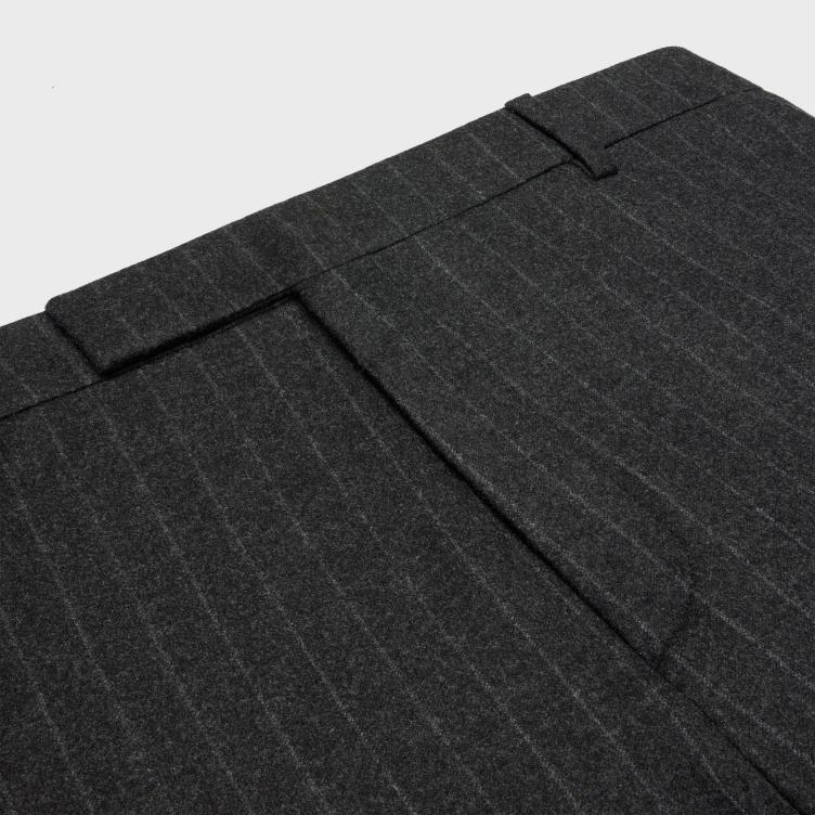 CELINE grijs gemêleerd klassieke broek van gestreept flanel 4TLH81905