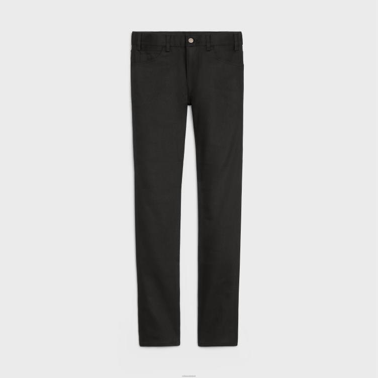 CELINE puur zwart Skinny broek met lage taille van stretchdenim 4TLH82003