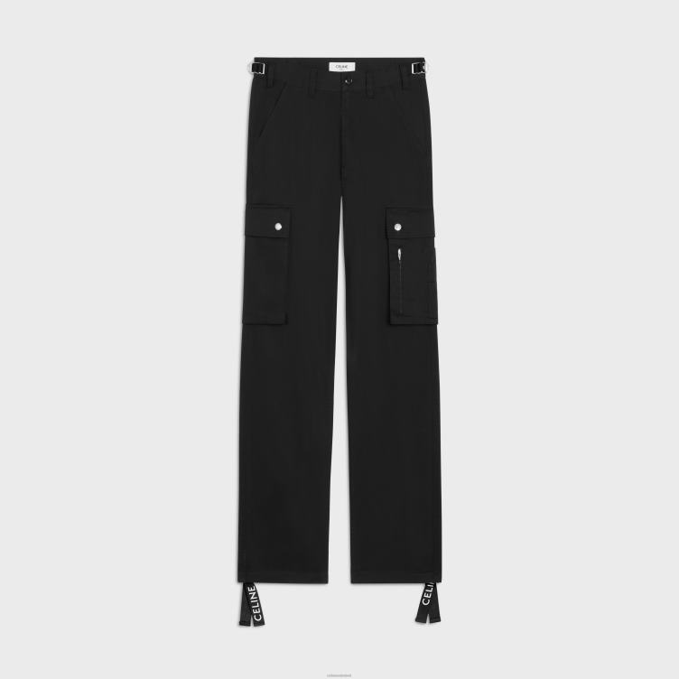 CELINE zwart cargobroek van katoenlinnen 4TLH81823