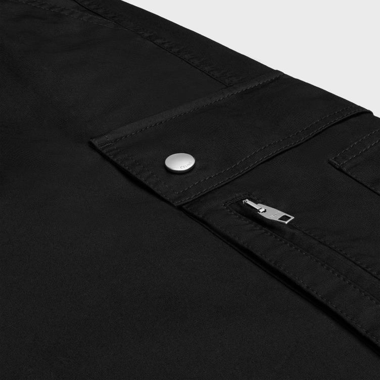 CELINE zwart cargobroek van katoenlinnen 4TLH81823