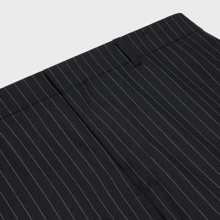 CELINE zwart/craie rechte broek van gestreepte wol 4TLH81891