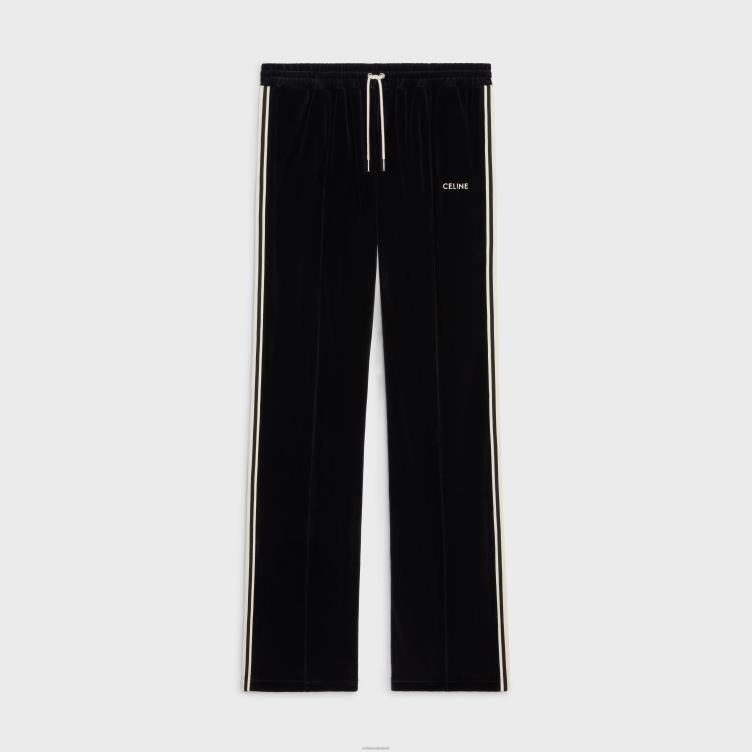 CELINE zwart wit trainingsbroek van fluwelen jersey 4TLH81826