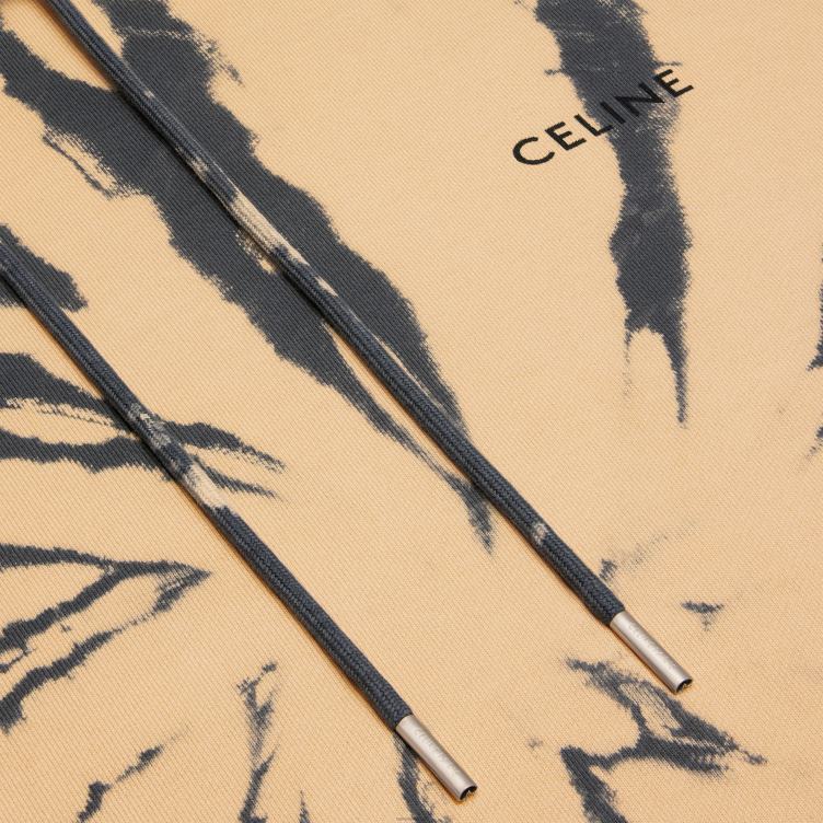 CELINE grijs/beige/zwart losse hoodie van katoenfleece 4TLH81947