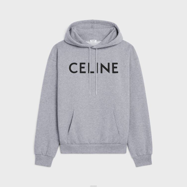 CELINE grijs zwart losse hoodie van katoenfleece 4TLH81945