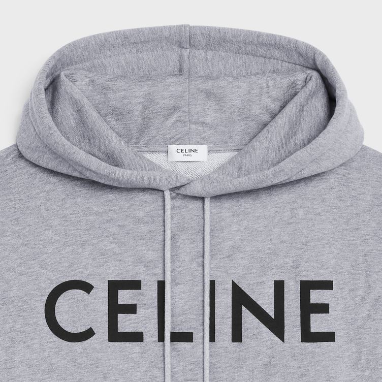 CELINE grijs zwart losse hoodie van katoenfleece 4TLH81945