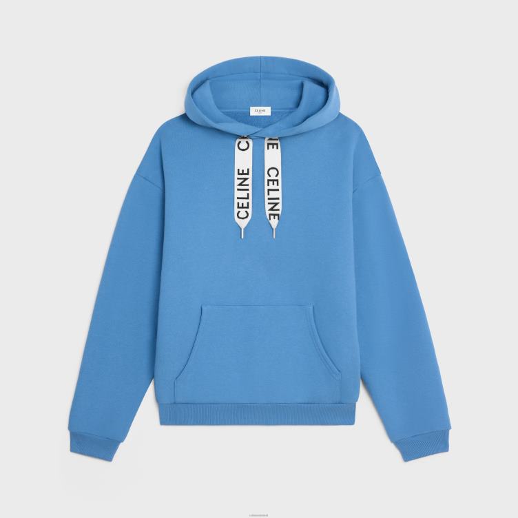 CELINE vuil blauw losse hoodie van katoenfleece 4TLH81812