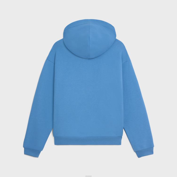 CELINE vuil blauw losse hoodie van katoenfleece 4TLH81812