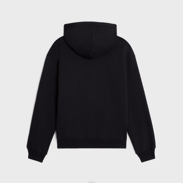 CELINE zwart wit 16 losse hoodie van katoenfleece 4TLH81809