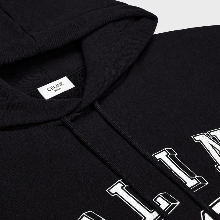 CELINE zwart wit 16 losse hoodie van katoenfleece 4TLH81809