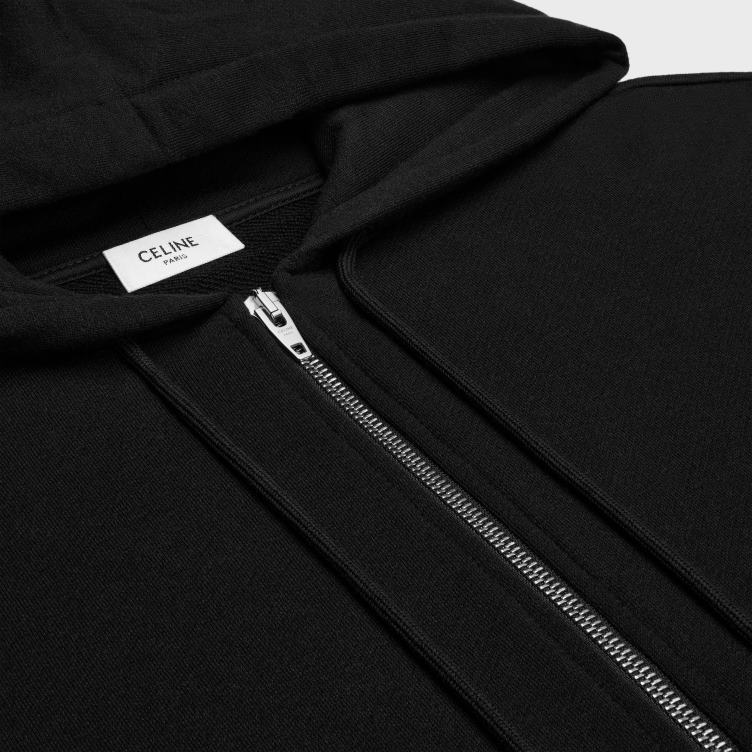 CELINE zwart wit losse triomphe hoodie van katoen en kasjmier 4TLH81801