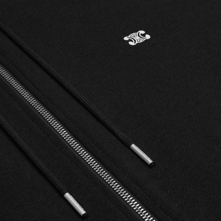 CELINE zwart wit losse triomphe hoodie van katoen en kasjmier 4TLH81801