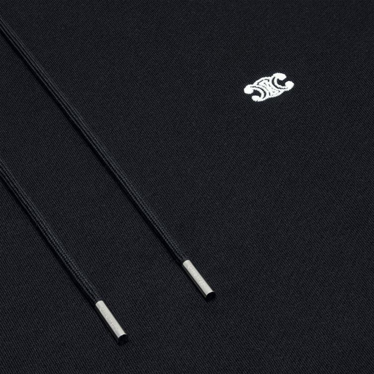 CELINE zwart wit triomphe losse hoodie van katoen en kasjmier 4TLH81802