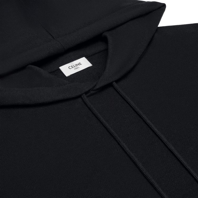 CELINE zwart wit triomphe losse hoodie van katoen en kasjmier 4TLH81802