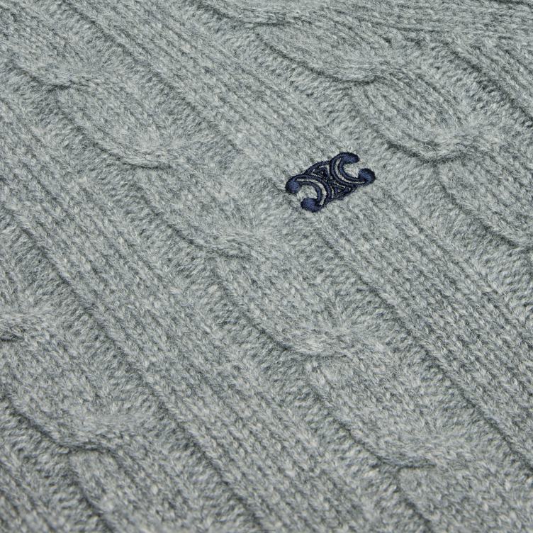 CELINE grijs Kabelgebreide triomphe-trui van kasjmier 4TLH81980