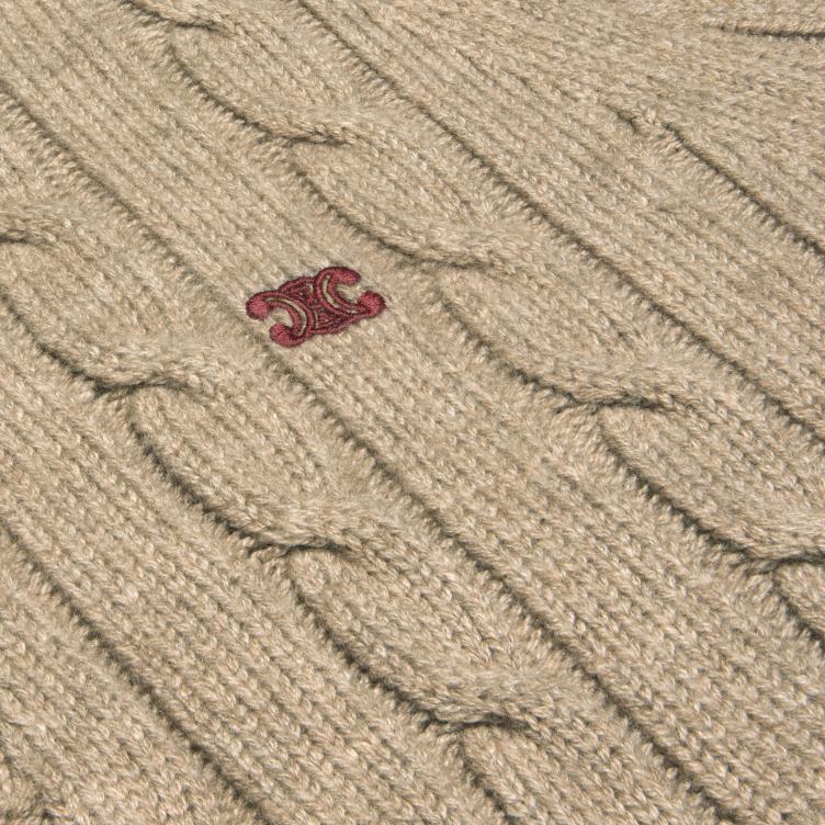 CELINE licht taupe Kabelgebreid triomphe-vest van kasjmier 4TLH81955