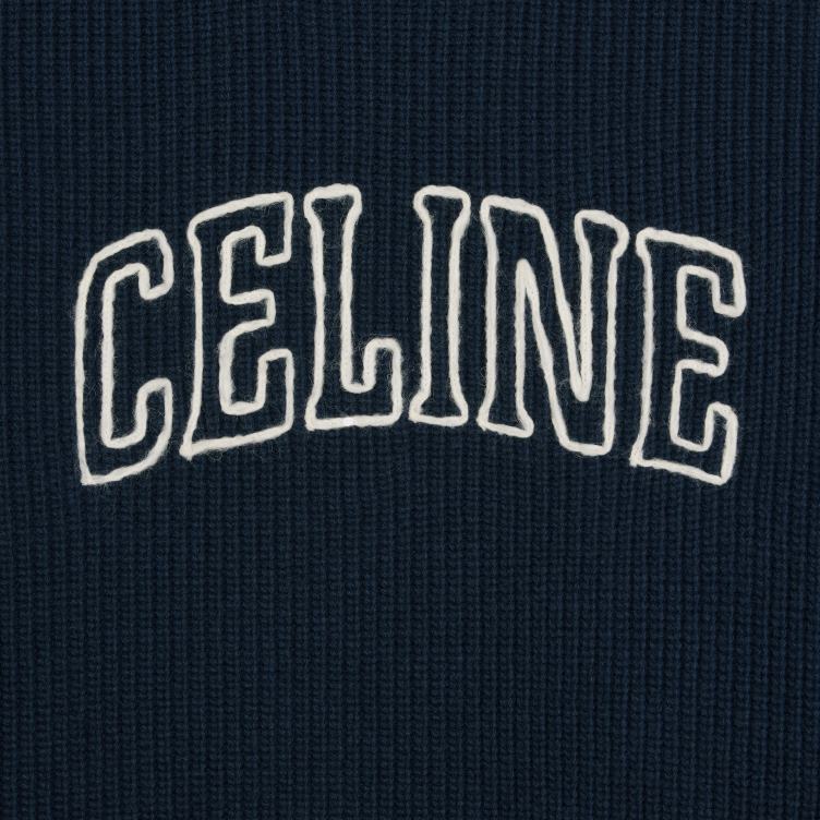 CELINE marine Oversized trui van geribde wol 4TLH81796
