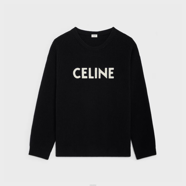 CELINE zwart Oversized trui van geribde wol 4TLH81972