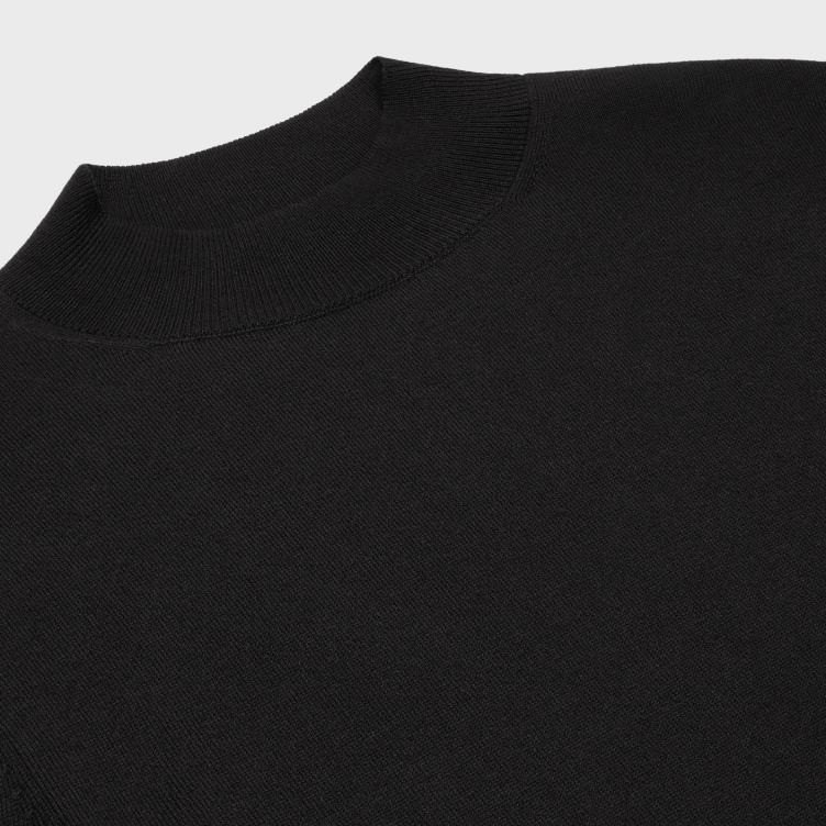 CELINE zwart Trui met opstaande kraag van merinokatoen 4TLH81973