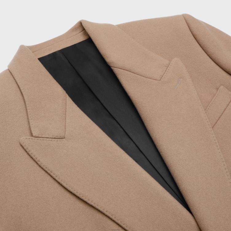 CELINE donkere kameel Boxy jas van kasjmierstof 4TLH81863