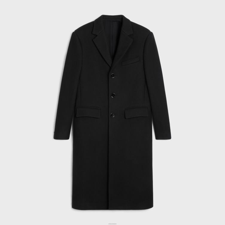 CELINE zwart boxy jas van vilt 4TLH81862