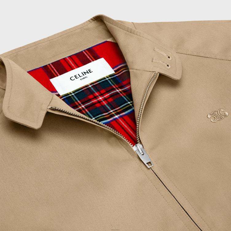 CELINE beige triomphe blousonjack van technisch katoen 4TLH81842