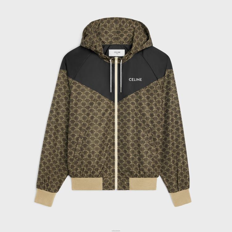 CELINE beige/zwart blousonjack van nylon met monogram 4TLH81855