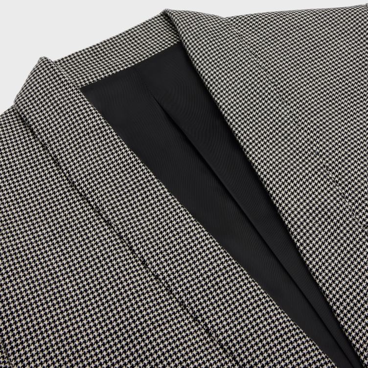 CELINE craie/noir Boxy jasje van kasjmierwol 4TLH81886