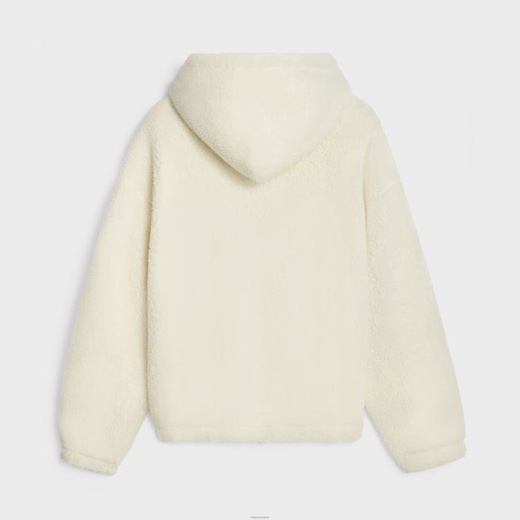 CELINE gebroken wit/zwart jasje van fleece 4TLH81805