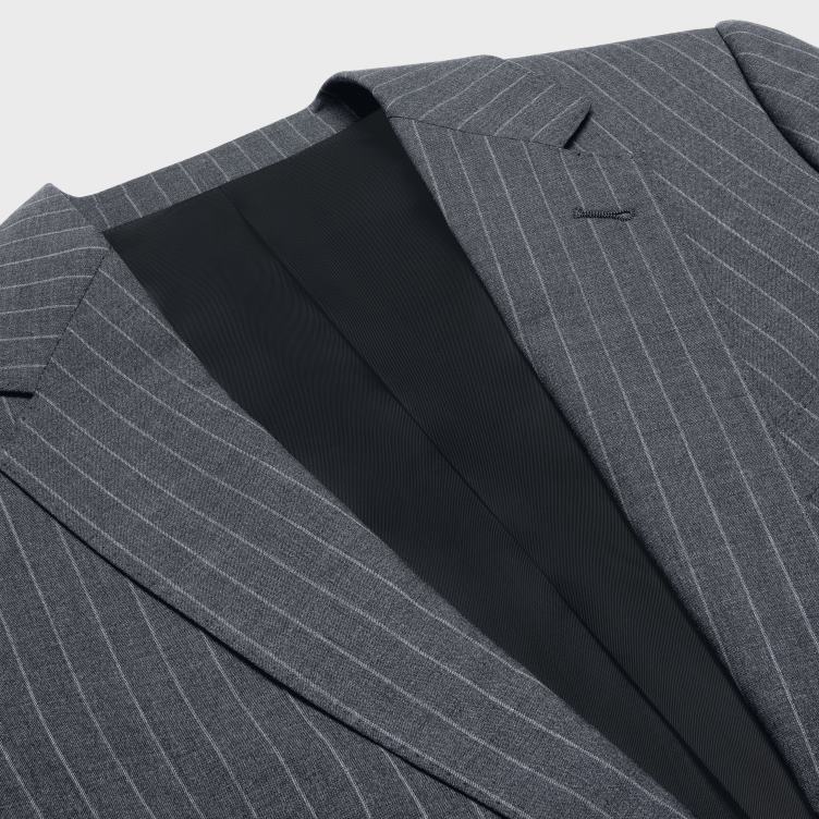 CELINE grijs/craie klassiek jasje van gestreepte wol 4TLH81872