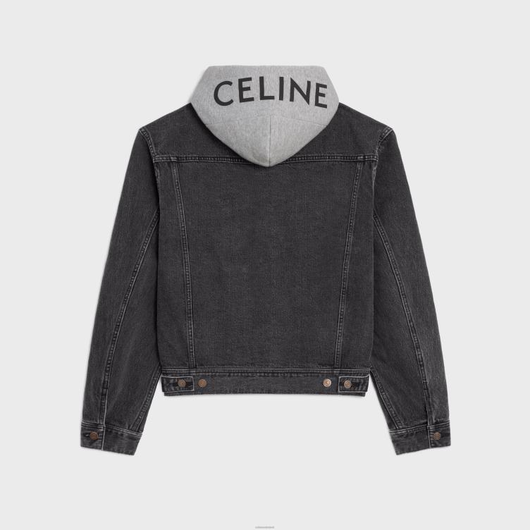 CELINE houtskool wassen truckerjack van denim 4TLH81785