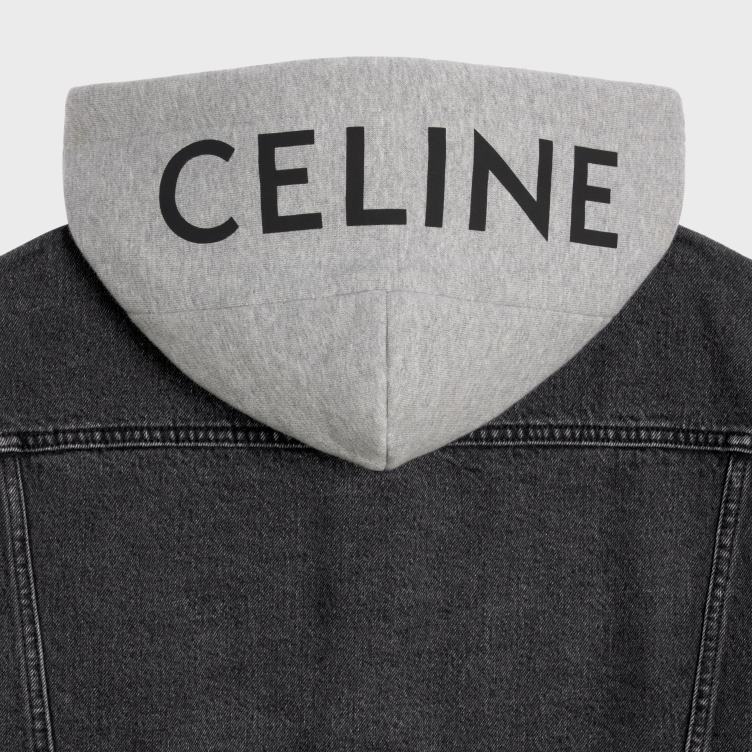 CELINE houtskool wassen truckerjack van denim 4TLH81785