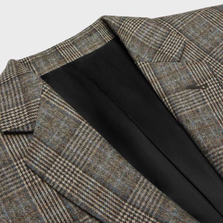 CELINE ivoor/grijs/tofee carnaby jasje in jasje van flanel van Prince of Wales 4TLH81879