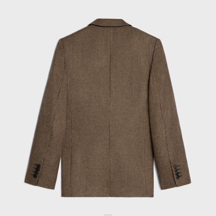 CELINE kameel/marron klassiek jasje van kasjmierflanel 4TLH81787