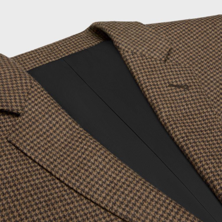 CELINE kameel/marron klassiek jasje van kasjmierflanel 4TLH81787