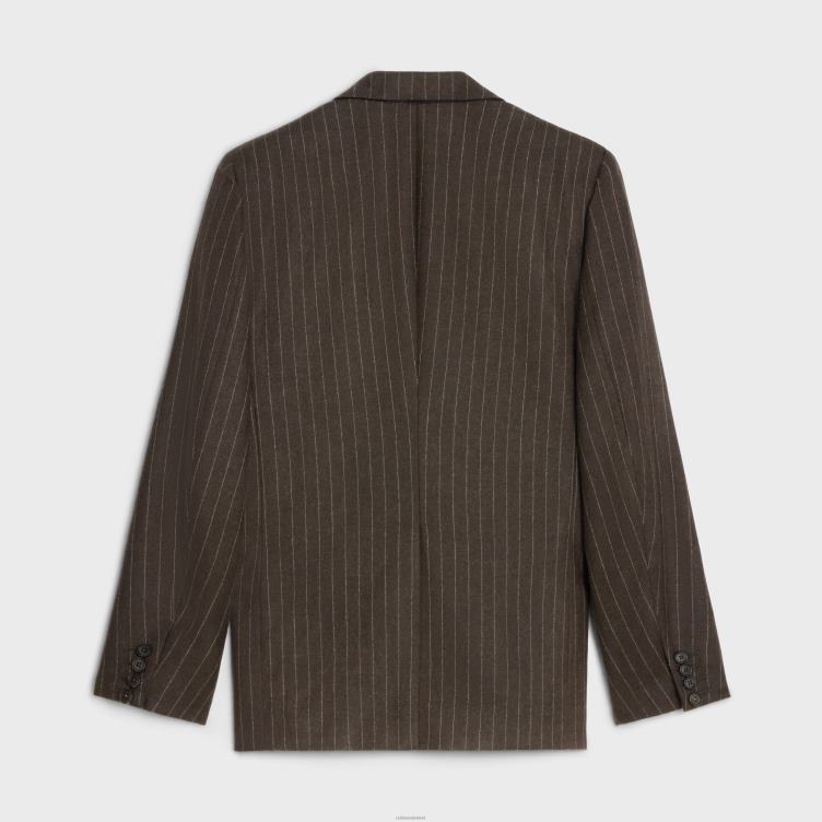 CELINE kastanje/craie carnaby jasje in jasje van gestreept flanel 4TLH81878