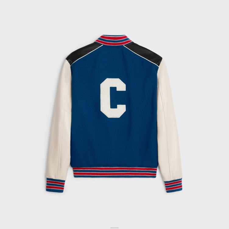 CELINE kobalt klassiek teddyjack van getextureerde wol 4TLH81839