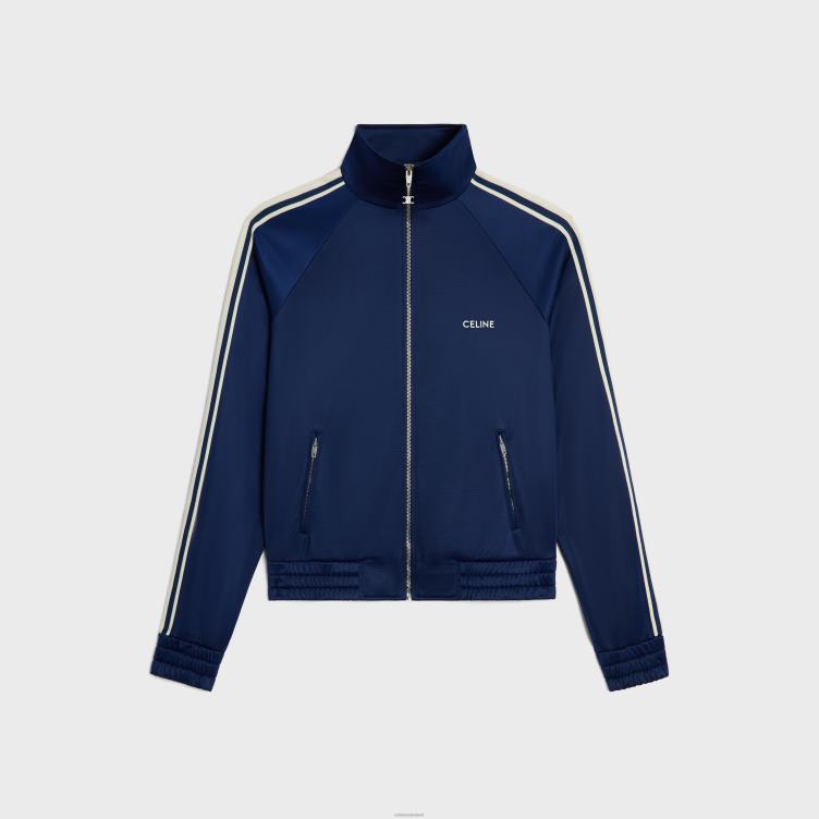 CELINE marineblauw/gebroken wit trainingsjack van vintage dubbele jersey 4TLH81808