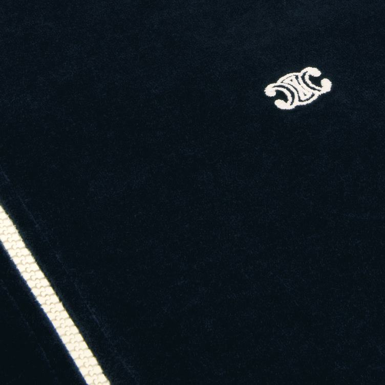 CELINE middernacht/ecru Triomphe teddyjack van fluwelen jersey 4TLH81847