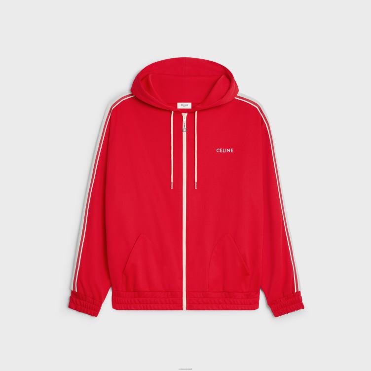 CELINE rood/gebroken wit trainingsjack van dubbelzijdige jersey 4TLH81953