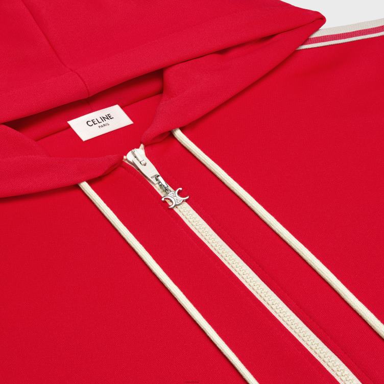 CELINE rood/gebroken wit trainingsjack van dubbelzijdige jersey 4TLH81953